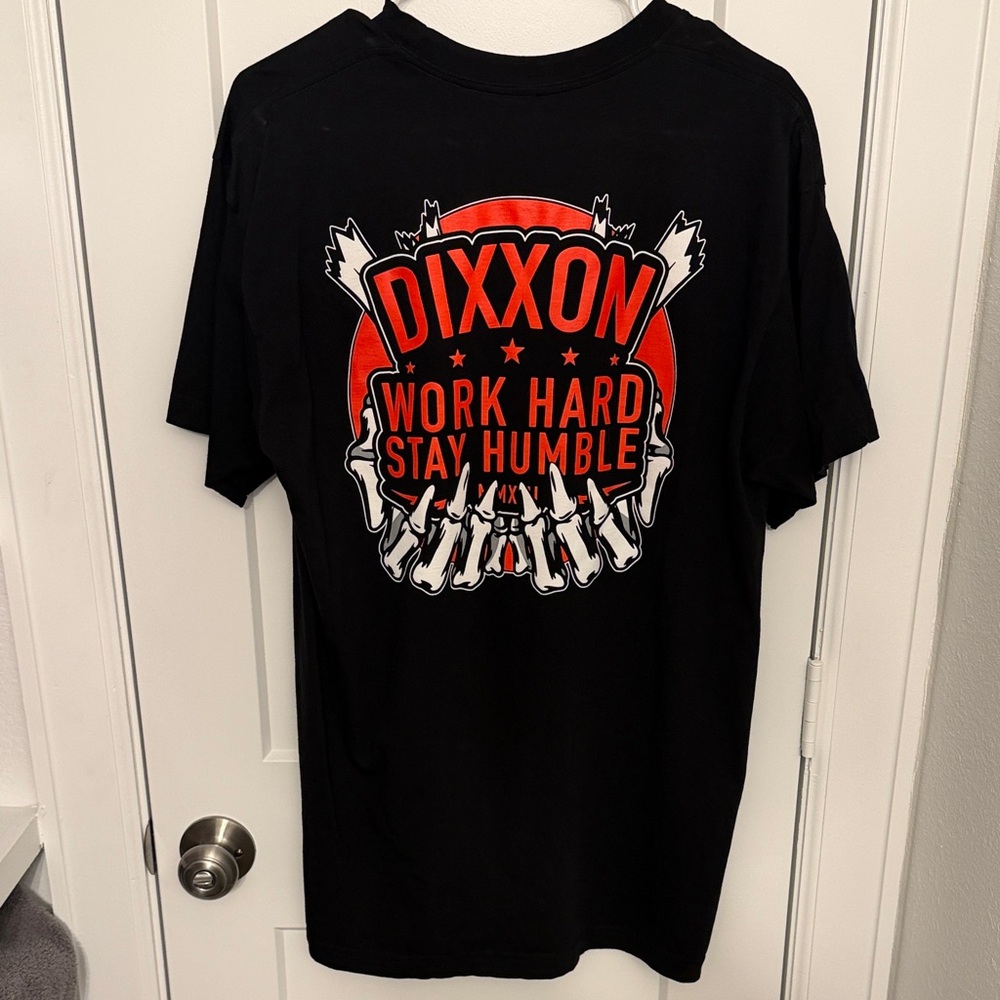 DIXXON Stay Humble Black Tee with Red Logo